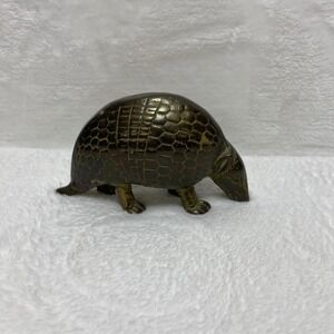 VTG Brass‎ Armadillo Western Paperweight Decor Texas Figure Patina Heavy